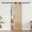 vidaXL Csúszó ajtó ORKDAL Természetes 61 x 198,5 cm Tömör Fenyőfa