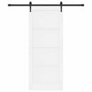 vidaXL Csúszó ajtó ORKDAL Fehér és Fekete 83 x 202 cm Tömör Fenyőfa