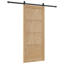 vidaXL Csúszó ajtó ORKDAL Természetes és Fekete 86 x 198,5 cm