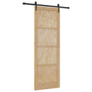 vidaXL Csúszó ajtó ORKDAL 83 x 232 cm Tömör Fenyőfa Természetes