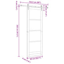 vidaXL Csúszó ajtó ORKDAL 83 x 232 cm Tömör Fenyőfa Természetes