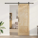 vidaXL Csúszó ajtó ORKDAL 83 x 232 cm Tömör Fenyőfa Természetes