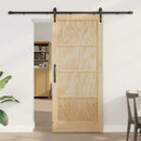 vidaXL Csúszó ajtó ORKDAL Természetes 86 x 198,5 cm Tömör Fenyőfa