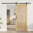 vidaXL Csúszó ajtó ORKDAL Természetes 86 x 198,5 cm Tömör Fenyőfa