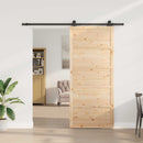 vidaXL Csúszó ajtó Természetes 90 x 208 cm Tömör Fenyőfa