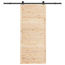vidaXL Csúszó ajtó Természetes 90 x 208 cm Tömör Fenyőfa