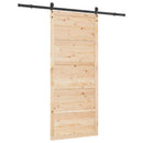 vidaXL Csúszó ajtó Természetes 80 x 208 cm Tömör Fenyőfa