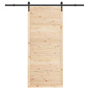 vidaXL Csúszó ajtó Természetes 80 x 208 cm Tömör Fenyőfa