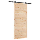 vidaXL Csúszó ajtó Természetes 80 x 208 cm Tömör Fenyőfa