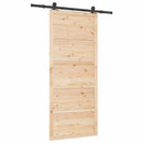 vidaXL Csúszó ajtó Természetes 80 x 208 cm Tömör Fenyőfa