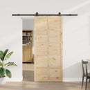 vidaXL Csúszó ajtó Természetes 80 x 208 cm Tömör Fenyőfa