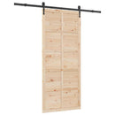 vidaXL Csúszó ajtó Természetes 80 x 208 cm Tömör Fenyőfa