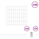 vidaXL Kerti kerítés karókkal 48 pcs 55 x 50 cm Mesh Horganyzott Acél