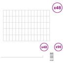 vidaXL Kerti kerítés karókkal 48 pcs 75 x 50 cm Mesh Horganyzott Acél