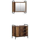 vidaXL Fürdőszobai Szekrény Szett 2 db Antik Fa 65,5 x 34 x 61 cm