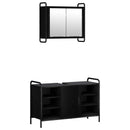 vidaXL Fürdőszobai Szekrény Szett 2 db Fekete Tölgy 65,5 x 34 x 61 cm