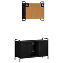 vidaXL Fürdőszobai Szekrény Szett 2 db Fekete Tölgy 65,5 x 34 x 61 cm