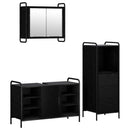 vidaXL Fürdőszobai Szekrény Szett 3 db Fekete Tölgy 40 x 36 x 109,5 cm