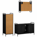 vidaXL Fürdőszobai Szekrény Szett 3 db Fekete Tölgy 40 x 36 x 109,5 cm