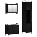 vidaXL Fürdőszobai Szekrény Szett 3 db Fekete Tölgy 40 x 36 x 181 cm
