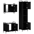 vidaXL Fürdőszobai Szekrény Szett 3 db Fekete Tölgy 40 x 36 x 181 cm