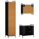 vidaXL Fürdőszobai Szekrény Szett 3 db Fekete Tölgy 40 x 36 x 181 cm