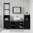 vidaXL Fürdőszobai Szekrény Szett 3 db Fekete Tölgy 40 x 36 x 200,5 cm