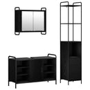 vidaXL Fürdőszobai Szekrény Szett 3 db Fekete Tölgy 40 x 36 x 200,5 cm