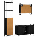 vidaXL Fürdőszobai Szekrény Szett 3 db Fekete Tölgy 40 x 36 x 200,5 cm