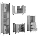 vidaXL Fürdőszobai Szekrény Szett 4 db Szürke Sonoma 40 x 36 x 181 cm