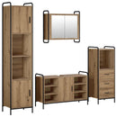 vidaXL Fürdőszobai Szekrény Szett 4 db Kézműves Tölgy 40 x 36 x 181 cm