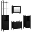 vidaXL Fürdőszobai Szekrény Szett 4 db Fekete Tölgy 40 x 36 x 200,5 cm