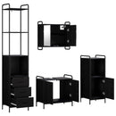 vidaXL Fürdőszobai Szekrény Szett 4 db Fekete Tölgy 40 x 36 x 200,5 cm