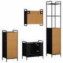 vidaXL Fürdőszobai Szekrény Szett 4 db Fekete Tölgy 40 x 36 x 200,5 cm