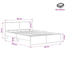 vidaXL Ágykeret támlával Antik Fa 160 x 200 cm Szerelt fa