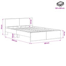 vidaXL Ágykeret támlával Fekete Tölgy 120 x 200 cm Szerelt fa