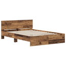 vidaXL Ágykeret támlával Antik Fa 135 x 190 cm Szerelt fa