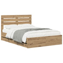 vidaXL Bed Frame with Storage and Headboard Artisan Oak 120 x 200 cm