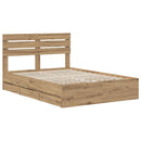 vidaXL Bed Frame with Storage and Headboard Artisan Oak 120 x 200 cm