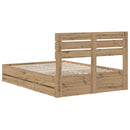 vidaXL Bed Frame with Storage and Headboard Artisan Oak 120 x 200 cm