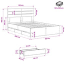 vidaXL Bed Frame with Storage and Headboard Artisan Oak 120 x 200 cm