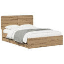 vidaXL Bed Frame with Storage and Headboard Artisan Oak 120 x 200 cm