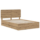 vidaXL Bed Frame with Storage and Headboard Artisan Oak 120 x 200 cm