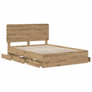 vidaXL Bed Frame with Storage and Headboard Artisan Oak 120 x 200 cm