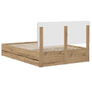 vidaXL Bed Frame with Storage and Headboard Artisan Oak 120 x 200 cm