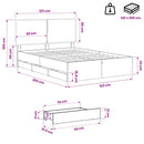 vidaXL Bed Frame with Storage and Headboard Artisan Oak 120 x 200 cm