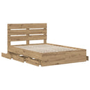 vidaXL Bed Frame with Storage and Headboard Artisan Oak 160 x 200 cm