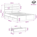 vidaXL Bed Frame with Storage and Headboard Artisan Oak 160 x 200 cm