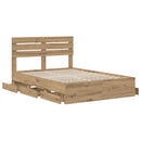 vidaXL Bed Frame with Storage and Headboard Artisan Oak 160 x 200 cm