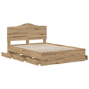 vidaXL Bed Frame with Storage and Headboard Artisan Oak 160 x 200 cm